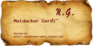 Maldacker Gerő névjegykártya